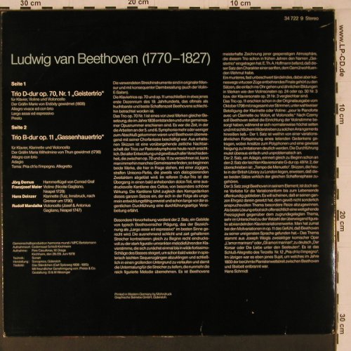 Beethoven,Ludwig van: Geistertrio op.70 Nr.1, Orbis(34 722 9), D, 1980 - LP - K783 - 7,50 Euro