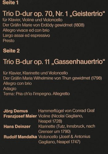 Beethoven,Ludwig van: Geistertrio op.70 Nr.1, Orbis(34 722 9), D, 1980 - LP - K783 - 7,50 Euro