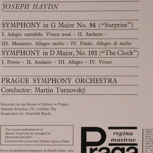 Haydn,Joseph: Symphony in G Major, Surprise/Clock, Supraphon (SUA ST 50572), CZ, Ri, 1967 Typ: LP Best.-Nr.: K784 Preis: 9,00 Euro