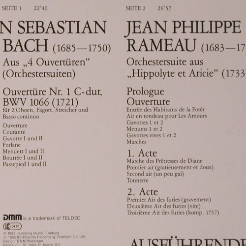 Bach,Johann Sebastian / Rameau: Musica Medicina, Johann Mattheson, Harmonia Mundi,ICE-Pharm(HM 718), D, Foc, 1982 - LP - K790 - 6,00 Euro