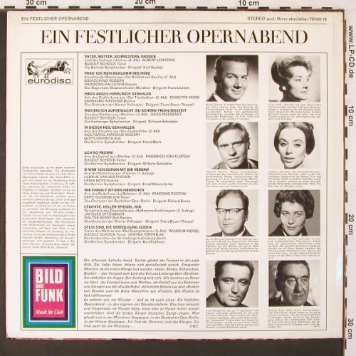 V.A.Ein Festlicher Opernabend: Schock, Wunderlich, Berry, Wächter, Eurodisc (75 565 IR), D, 10Tr. Typ: LP Best.-Nr.: K79 Preis: 5,00 Euro