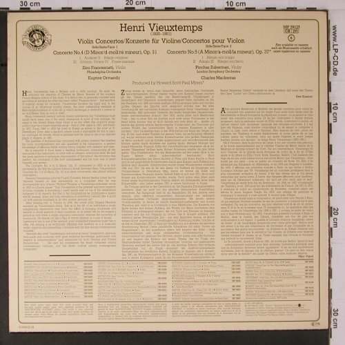 Vieuxtemps,Henri: Violin Concertos Nos.4&5, op.31/37, CBS Masterworks(MP 39125), NL, 1984 - LP - K801 - 12,50 Euro