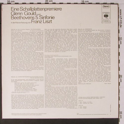 Beethoven,Ludwig van: Sinfonie Nr.5, Klavierfassung Liszt, CBS(S 72 714), NL, 1968 - LP - K804 - 7,50 Euro