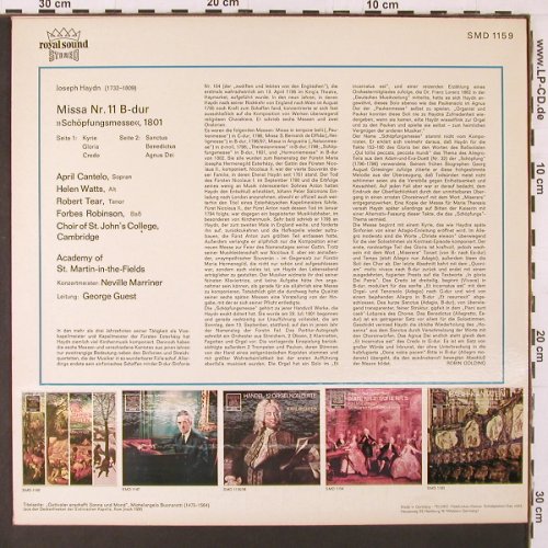 Haydn,Joseph: Missa Nr.11 B-dur, Schöpfungsmesse, Decca, whMuster (SMD 1159), D Typ: LP Best.-Nr.: K80 Preis: 7,50 Euro