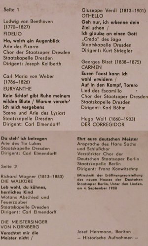 Herrmann,Josef: Große Sänger der Vergangenheit, Eterna (8 20 960), DDR, 1970 Typ: LP Best.-Nr.: K813 Preis: 7,50 Euro