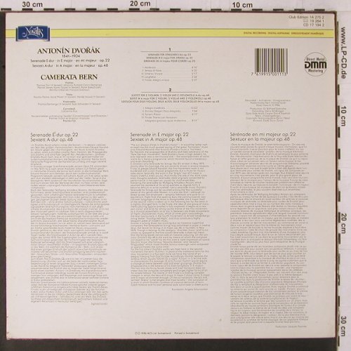 Dvorak,Antonin: Serenade in E-dur / Sextett a-dur, Novalis (14 275 2), CH, 1986 Typ: LP Best.-Nr.: K817 Preis: 6,00 Euro