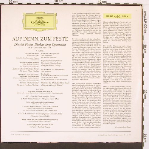 Fischer-Dieskau,Dietrich: Auf denn, zum Feste, in deutsch, D.Gr. (SLPEM 136 460), D, 1965 Typ: LP Best.-Nr.: K828 Preis: 9,00 Euro