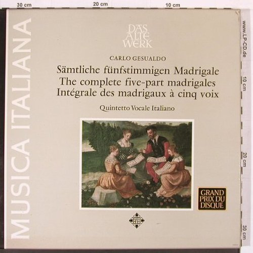 Gesualdo,Carlo: Sämtliche fünfstimmigen Madrigale, Telefunken (SJA 25 086-T/1), D, 1969 Typ: 7LP Best.-Nr.: K829 Preis: 30,00 Euro