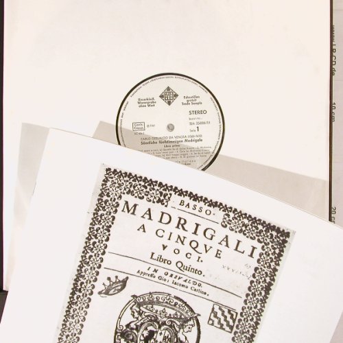 Gesualdo,Carlo: Sämtliche fünfstimmigen Madrigale, Telefunken (SJA 25 086-T/1), D, 1969 Typ: 7LP Best.-Nr.: K829 Preis: 30,00 Euro