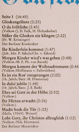 Berliner Mozartchor / Kinderchor...: O Du Fröhliche...,Ltg: Erich Steffe, Intercord (INT 115.026), D, Ri, 1976 Typ: LP Best.-Nr.: K830 Preis: 6,00 Euro