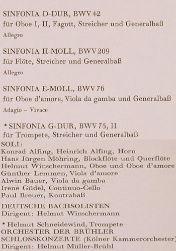 Bach,Johann Sebastian: Sinfonien,BWV 1071,152,156,42,209.., Orbis(74 897), D, 1978 - LP - K831 - 6,00 Euro