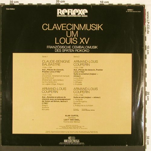 V.A.Clavecinmusik um Louis XV: Alan Curtis, Lucy van Dael, Foc, EMI / Reflexe (66694 1), D, m-/vg+, 1976 Typ: LP Best.-Nr.: K832 Preis: 6,00 Euro
