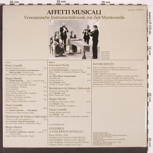 V.A.Affetti Musicali: Venetianische Instr.z.Z.Monteverdis, Harmonia Mundi/Orbis (46 259 8), D, 1981 Typ: LP Best.-Nr.: K835 Preis: 7,50 Euro