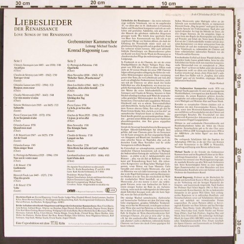 V.A.Liebeslieder der Renaissance: Clement Jannequin.. Leonard Lechner, MAT / WDR(FSM 68 714), D, 1988 - LP - K838 - 9,00 Euro
