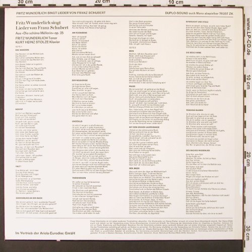 Wunderlich,Fritz: singt Lieder von Franz Schubert, Baccarola(76 257 ZK), D,  - LP - K83 - 6,00 Euro