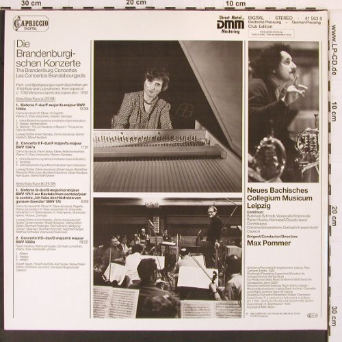 Bach,Johann Sebastian: Brandenburgische Konzerte, Capriccio (41 563 8), D, 1984 Typ: LP Best.-Nr.: K843 Preis: 7,50 Euro