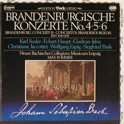 Bach,Johann Sebastian: Brandenburgische Konzerte No.4,5,6, Capriccio (41 562 0), D, Foc, 1984 Typ: LP Best.-Nr.: K845 Preis: 7,50 Euro