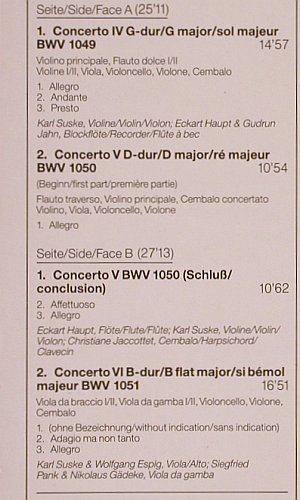 Bach,Johann Sebastian: Brandenburgische Konzerte No.4,5,6, Capriccio (41 562 0), D, Foc, 1984 Typ: LP Best.-Nr.: K845 Preis: 7,50 Euro
