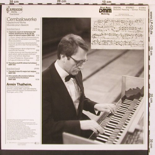 Bach,Johann Sebastian: Cembalowerke,BWV 992,915,916,989, Capriccio, Club Ed. (41 576 0), D,Foc, 1984 Typ: LP Best.-Nr.: K846 Preis: 7,50 Euro