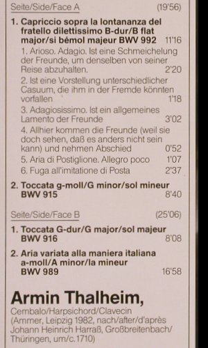 Bach,Johann Sebastian: Cembalowerke,BWV 992,915,916,989, Capriccio, Club Ed.(41 576 0), D,Foc, 1984 - LP - K846 - 7,50 Euro