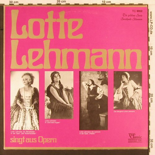 Lehmann,Lotte: Singt aus Opern, Top Classic (TC-9052), D, 1970 Typ: LP Best.-Nr.: K849 Preis: 6,00 Euro