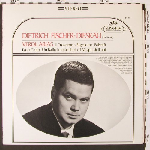 Fischer-Dieskau, Dietrich: Verdi: Arias, sung in ital., Seraphim (60014), US, 1961 Typ: LP Best.-Nr.: K84 Preis: 7,50 Euro