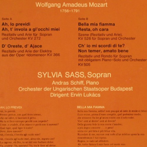 Mozart,Wolfgang Amadeus: Mozart-Konzert mit Sylvia Sass, Pandora(32 131 5), D, m /vg+, 1981 - LP - K852 - 6,00 Euro