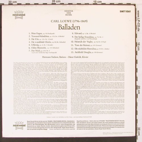 Loewe,Carl: Balladen, Prinz Eugen,DieUhr..Rstoc, Telefunken(SMT 1061), D,  - LP - K853 - 9,00 Euro