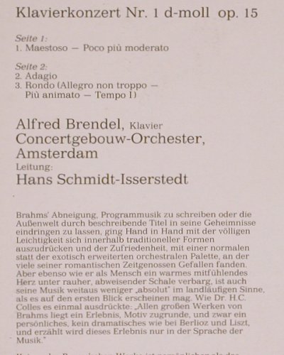 Brahms,Johannes: Klavierkonzert Nr.1 d-moll op.15, Philips(6500 623), NL, 1974 - LP - K865 - 9,00 Euro