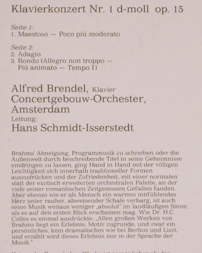 Brahms,Johannes: Klavierkonzert Nr.1 d-moll op.15, Philips(6500 623), NL, 1974 - LP - K865 - 7,50 Euro