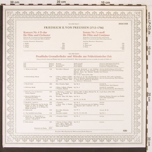 Friedrich 2. von Preussen: Preuss.Grenadierlieder u.Märsche, Archiv (2533 059), D, Ri, Foc Typ: LP Best.-Nr.: K866 Preis: 7,50 Euro