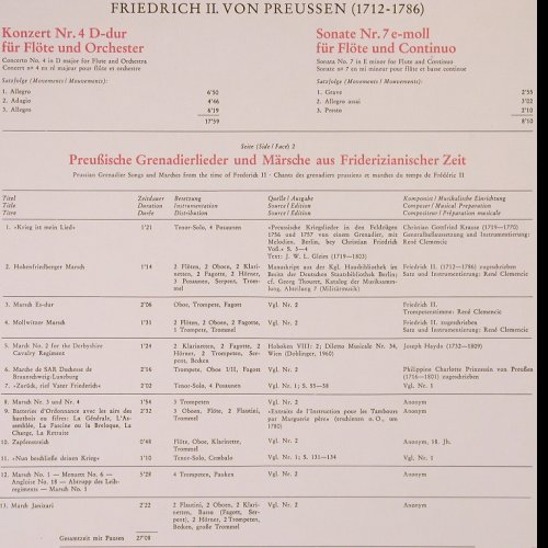 Friedrich 2. von Preussen: Preuss.Grenadierlieder u.Märsche, Archiv(2533 059), D, Ri, Foc,  - LP - K866 - 7,50 Euro