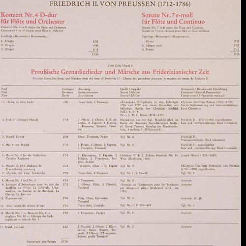 Friedrich 2. von Preussen: Preuss.Grenadierlieder u.Märsche, Archiv (2533 059), D, Ri, Foc Typ: LP Best.-Nr.: K866 Preis: 7,50 Euro