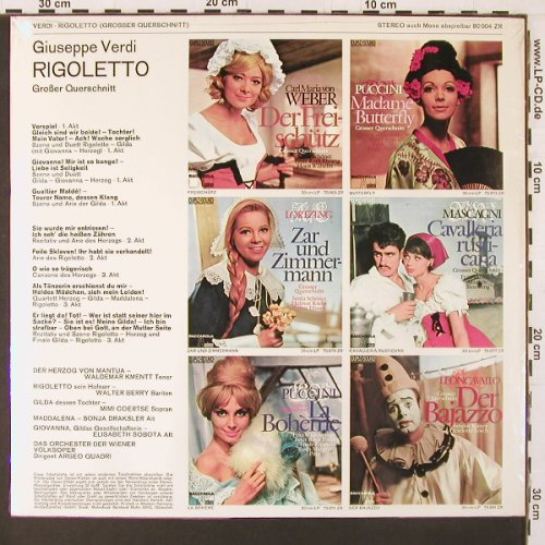 Verdi,Giuseppe: Rigoletto - Gr.Querschnitt, FS-New, Baccarola (80 004 ZR), D Typ: LP Best.-Nr.: K86 Preis: 7,50 Euro