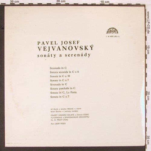 Vejvanovsky,Pavel Josef: Sonaty a Serenady, Supraphon(1 10 0695), CZ, 1970 - LP - K870 - 7,50 Euro