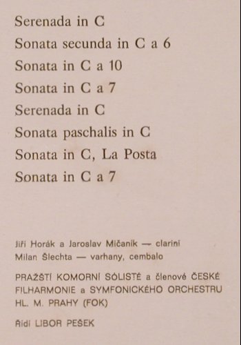 Vejvanovsky,Pavel Josef: Sonaty a Serenady, Supraphon(1 10 0695), CZ, 1970 - LP - K870 - 7,50 Euro