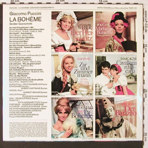 Puccini,Giacomo: La Boheme-Gr.Querschnitt, Baccarola (75 871 ZR), D Typ: LP Best.-Nr.: K87 Preis: 7,50 Euro