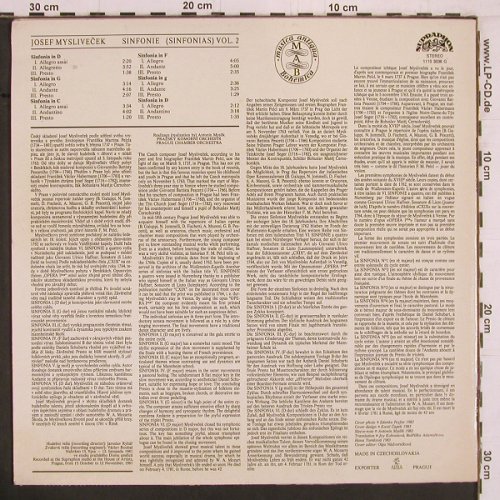 Myslivecek,Josef: Sinfonias Vol.2, Supraphon(1110 3036), CZ, 1983 - LP - K881 - 9,00 Euro