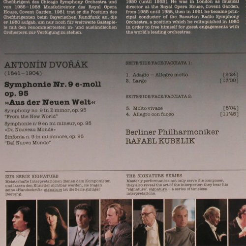 Dvorak,Antonin: Symphonie No.9, D.Gr. Signature (2543 513), D, Ri, 1983 Typ: LP Best.-Nr.: K886 Preis: 5,00 Euro