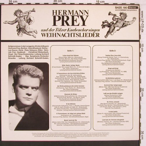 Prey,Hermann - Tölzer Knabenchor: singen Weihnachtslieder, HörZu (SHZE 180), D Typ: LP Best.-Nr.: K887 Preis: 7,50 Euro