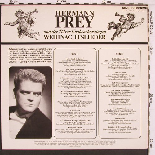 Prey,Hermann - Tölzer Knabenchor: singen Weihnachtslieder, HrZu(SHZE 180), D,  - LP - K887 - 7,50 Euro