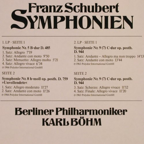 Schubert,Franz: Symphonien Nr.5,8,9(7), Foc, D.Gr. Club Ed. (66 387 2), D Typ: 2LP Best.-Nr.: K888 Preis: 7,50 Euro
