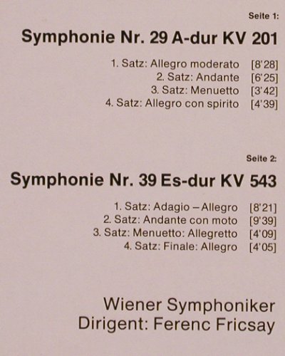 Mozart,Wolfgang Amadeus: Sinfonien Nr.29 & 39, KV.201, 543, D.Gr. Resonance (2535 130), D,m-/vg+ Typ: LP Best.-Nr.: K893 Preis: 6,00 Euro