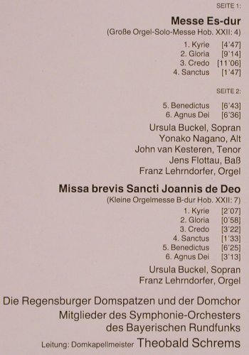 Haydn,Joseph: Messe Es-dur,Große Orgel-Solo Messe, D.Gr. Resonance (2535 448), D, Ri, 1982 Typ: LP Best.-Nr.: K899 Preis: 7,50 Euro