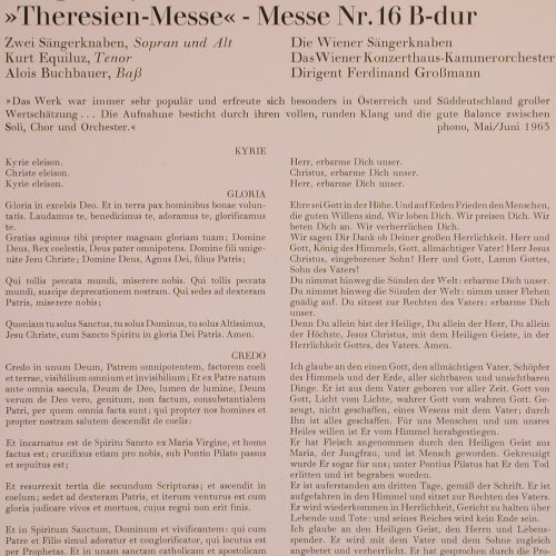 Haydn,Joseph: Theresien-Messe Nr.16 B-dur, Eurodisc (70 342 KK), D, Mono Typ: LP Best.-Nr.: K900 Preis: 7,50 Euro