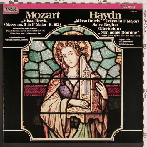 Mozart,Wolfgang Amadeus / Haydn: Missa Brevis,K.192 / Missa Brevis, Vox Turnabout (TV 334 502), NL Typ: LP Best.-Nr.: K902 Preis: 7,50 Euro