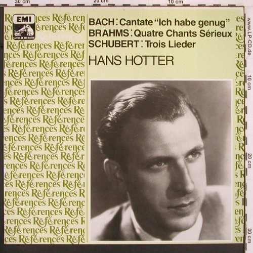 Hotter,Hans: Bach,Brahms,Schubert, rec1950/1952, EMI Reference (2902071), F, Ri Typ: LP Best.-Nr.: K907 Preis: 9,00 Euro