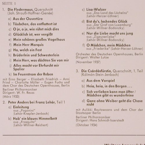 Anders,Peter: Im Reich der Operette 1 ,hist.rec., Telefunken (HT-P 516), D, Promo Typ: LP Best.-Nr.: K90 Preis: 7,50 Euro