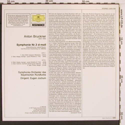 Bruckner,Anton: Symphonie Nr.3 d-moll, D.Gr. Resonance(2535 265), D, Ri,  - LP - K915 - 7,50 Euro
