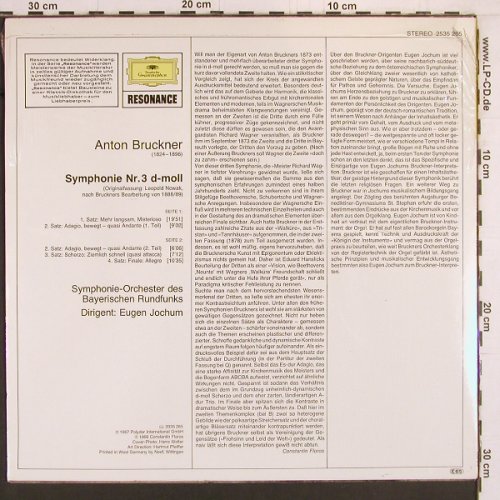 Bruckner,Anton: Symphonie Nr.3 d-moll, FS-New, D.Gr. Resonance(2535 265), D, Ri,  - LP - K916 - 9,00 Euro